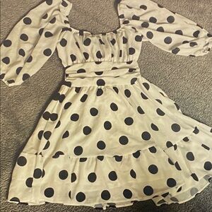 Elegant Black Polka Dot Mini Dress